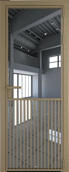 Алюминиевая дверь Profil Doors 15 AG Шампань Зеркало