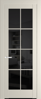 Межкомнатная дверь Profil Doors 4.1.2 (p.8) Кремовая Магнолия (RAL 120-04) Черное тонированное