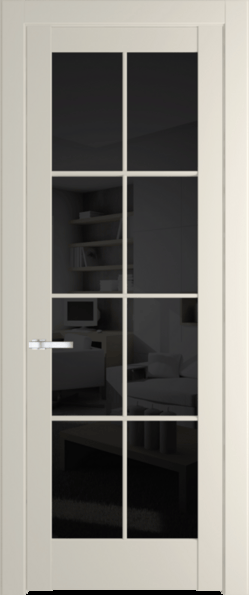 Межкомнатная дверь Profil Doors 4.1.2 (p.8) Кремовая Магнолия (RAL 120-04) Черное тонированное