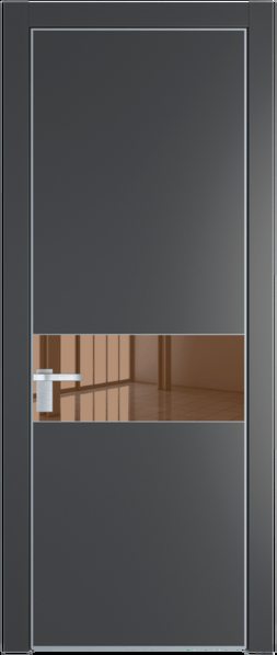Межкомнатная дверь Profil Doors 17 PA Серебро Зеркало бронзовое Графит (Pantone 425С)