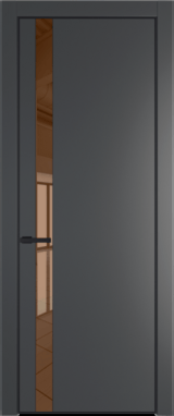 Межкомнатная дверь Profil Doors 18 PA Черный матовый RAL9005 Зеркало бронзовое Графит (Pantone 425С)