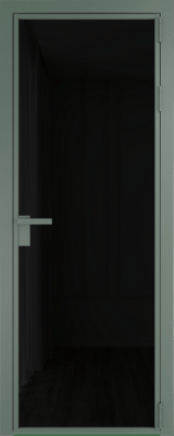 Алюминиевая дверь Profil Doors 1 AG Зеленый воск Черный триплекс