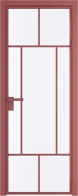 Алюминиевая дверь Profil Doors 10 AG Красный антрацит Монохром белый просветленный
