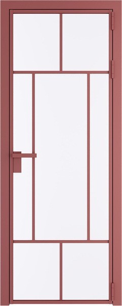 Алюминиевая дверь Profil Doors 10 AG Красный антрацит Монохром белый просветленный
