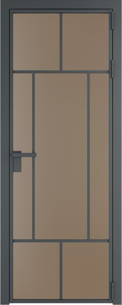 Алюминиевая дверь Profil Doors 10 AG Серая ночь Монохром капучино
