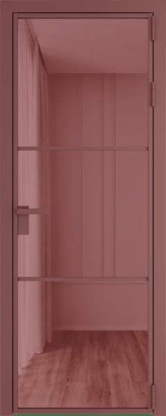 Алюминиевая дверь Profil Doors 13 AG Красный антрацит Розовое шпион