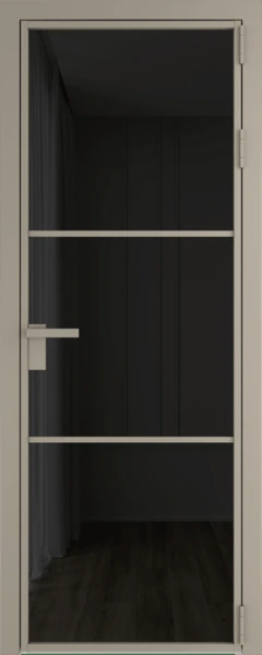 Алюминиевая дверь Profil Doors 13 AG Никель матовый Черное тонированное
