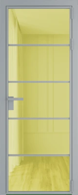 Алюминиевая дверь Profil Doors 14 AG Серебро Золотое шпион