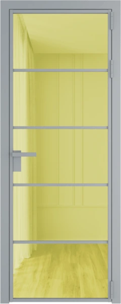 Алюминиевая дверь Profil Doors 14 AG Серебро Золотое шпион