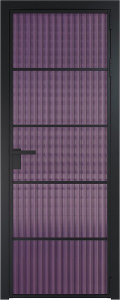 Алюминиевая дверь Profil Doors 14 AG Черный матовый Мору Фиолетовое