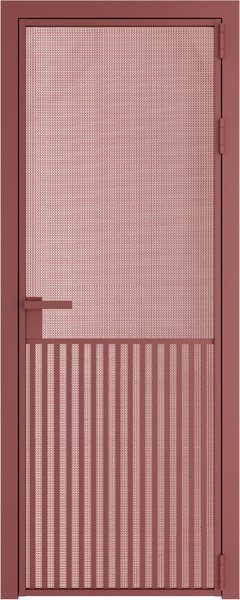 Алюминиевая дверь Profil Doors 15 AG Красный антрацит Кризет Розовый