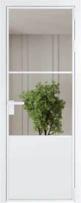 Алюминиевая дверь Profil Doors 20 AG Вайт Зеркало