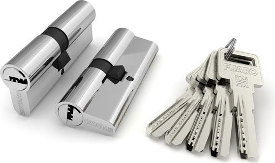 Цилиндровый механизм Fuaro (Фуаро) R600/90 mm (35+10+45) CP хром 5 кл.