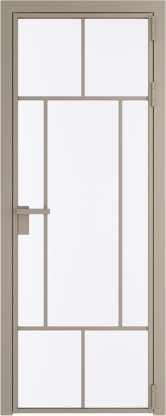 Алюминиевая дверь Profil Doors 10 AG Никель матовый Монохром белый просветленный