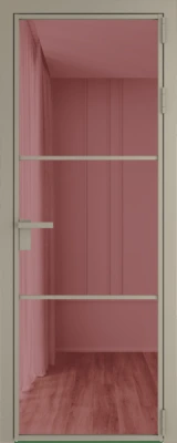 Алюминиевая дверь Profil Doors 13 AG Никель матовый Розовое шпион