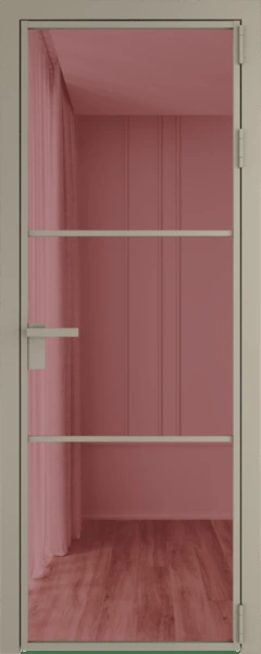 Алюминиевая дверь Profil Doors 13 AG Никель матовый Розовое шпион