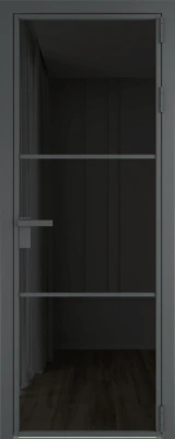 Алюминиевая дверь Profil Doors 13 AG Серая ночь Черное тонированное