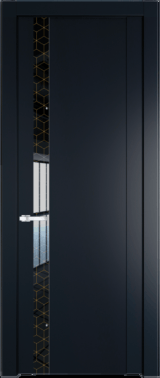 Межкомнатная дверь Profil Doors 1.2 P Лоран узор золото Нэви Блу (RAL 7016)