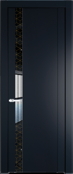 Межкомнатная дверь Profil Doors 1.2 P Лоран узор золото Нэви Блу (RAL 7016)