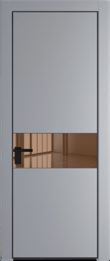 Межкомнатная дверь Profil Doors 17 PA Черный матовый RAL9005 Зеркало Bronza Смоки (RAL 870-02)