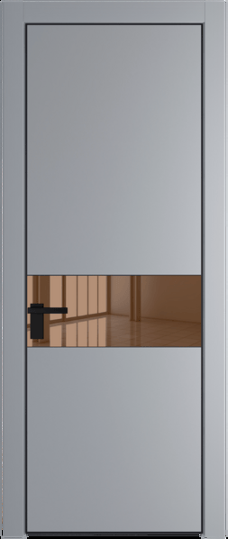 Межкомнатная дверь Profil Doors 17 PA Черный матовый RAL9005 Зеркало Bronza Смоки (RAL 870-02)