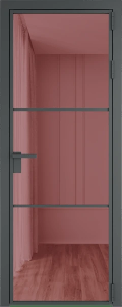 Алюминиевая дверь Profil Doors 13 AG Серая ночь Розовое шпион