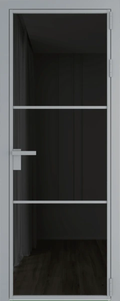 Алюминиевая дверь Profil Doors 13 AG Серебро Черное тонированное
