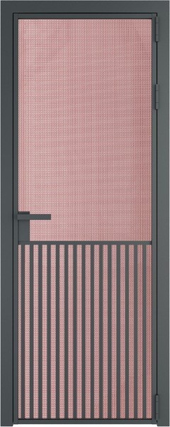 Алюминиевая дверь Profil Doors 15 AG Серая ночь Кризет Розовый