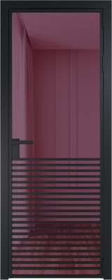 Алюминиевая дверь Profil Doors 16 AG Черный матовый Фиолетовое шпион