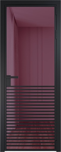 Алюминиевая дверь Profil Doors 16 AG Черный матовый Фиолетовое шпион