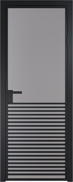 Алюминиевая дверь Profil Doors 16 AG Черный матовый RAL9005 Монохром серый