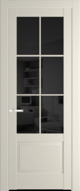 Межкомнатная дверь Profil Doors 4.2.2 (p.6) Кремовая Магнолия (RAL 120-04) Черное тонированное