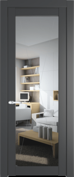 Межкомнатная дверь Profil Doors 1.1.2 PM Прозрачное Графит (Pantone 425С)