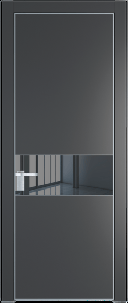 Межкомнатная дверь Profil Doors 17 PA Серебро Зеркало серое Графит (Pantone 425С)