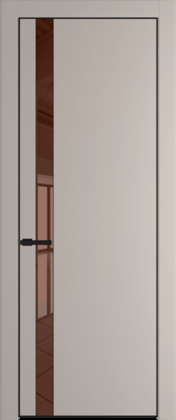 Межкомнатная дверь Profil Doors 18 PA Черный матовый Зеркало бронзовое Сэнд