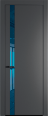 Межкомнатная дверь Profil Doors 18 PA Черный матовый Зеркало синее Графит (Pantone 425С)