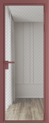 Алюминиевая дверь Profil Doors 1 AG Красный антрацит Ромб серебро