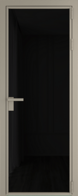 Алюминиевая дверь Profil Doors 1 AG Никель матовый Черный триплекс