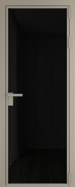 Алюминиевая дверь Profil Doors 1 AG Никель матовый Черный триплекс