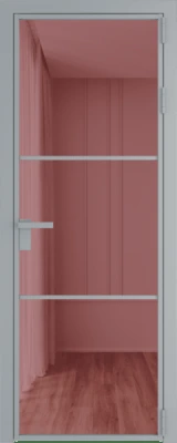 Алюминиевая дверь Profil Doors 13 AG Серебро Розовое шпион