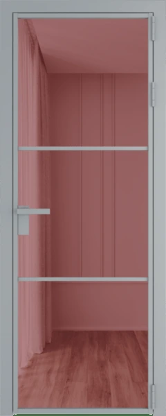 Алюминиевая дверь Profil Doors 13 AG Серебро Розовое шпион