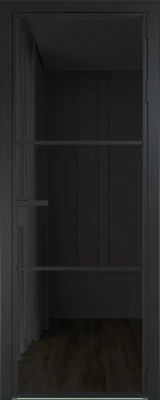 Алюминиевая дверь Profil Doors 13 AG Черный матовый Черное тонированное