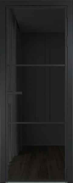 Алюминиевая дверь Profil Doors 13 AG Черный матовый Черное тонированное