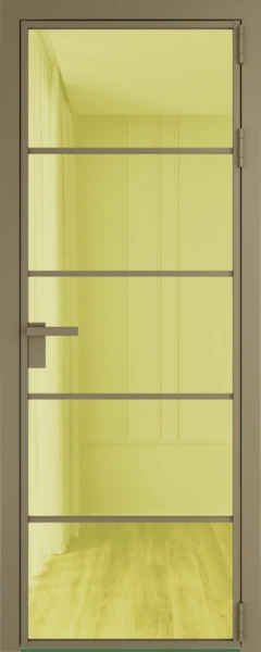 Алюминиевая дверь Profil Doors 14 AG Шампань Золотое шпион
