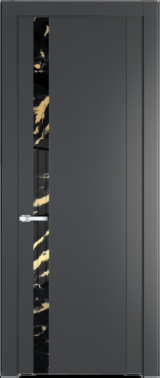 Межкомнатная дверь Profil Doors 1.2 P Нефи черный узор золото Графит (Pantone 425С)