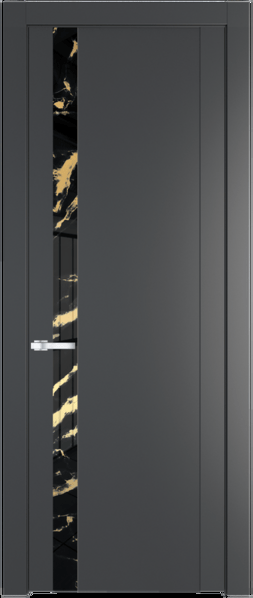 Межкомнатная дверь Profil Doors 1.2 P Нефи черный узор золото Графит (Pantone 425С)