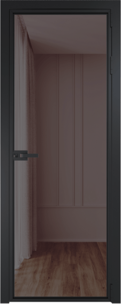 Алюминиевая дверь Profil Doors Orange 1AX.O Золотистая бронза Черный матовый