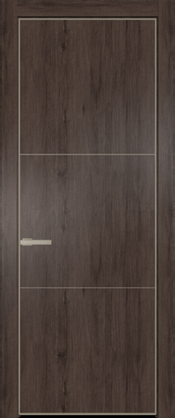 Межкомнатная дверь Profil Doors 13 NA Никель матовый Дуб Тобакко