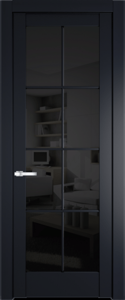 Межкомнатная дверь Profil Doors 4.1.2 (p.8) Нэви Блу (RAL 7016) Черное тонированное