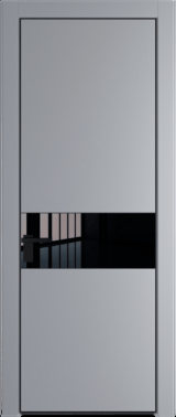 Межкомнатная дверь Profil Doors 17 PA Черный матовый Зеркало Grey Смоки (RAL 870-02)